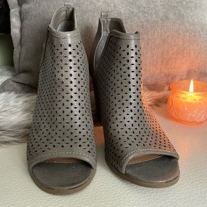 Open toe booties